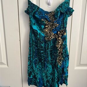 City Triangles Blue Ruffled Sundress
